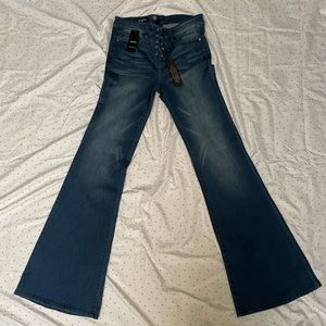 Laced up wide leg Bebe jeans